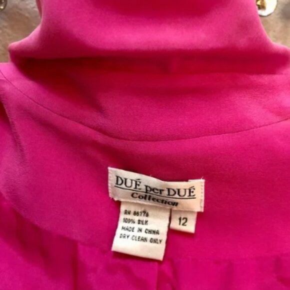 Vintage 1990s‎ Power Pink 3-Piece Silk Suit Set - Size 12 - 100% Silk Set - Picture 6 of 6